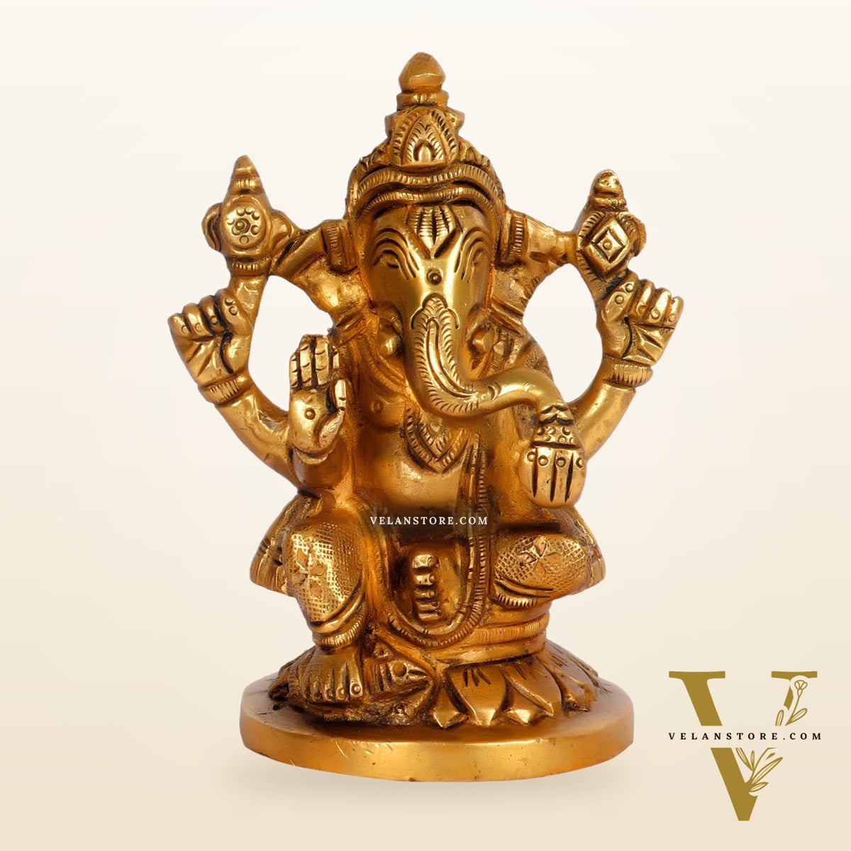 Superfine Brass Ganesha, Lakshmi, Saraswati Idols 3.5 "