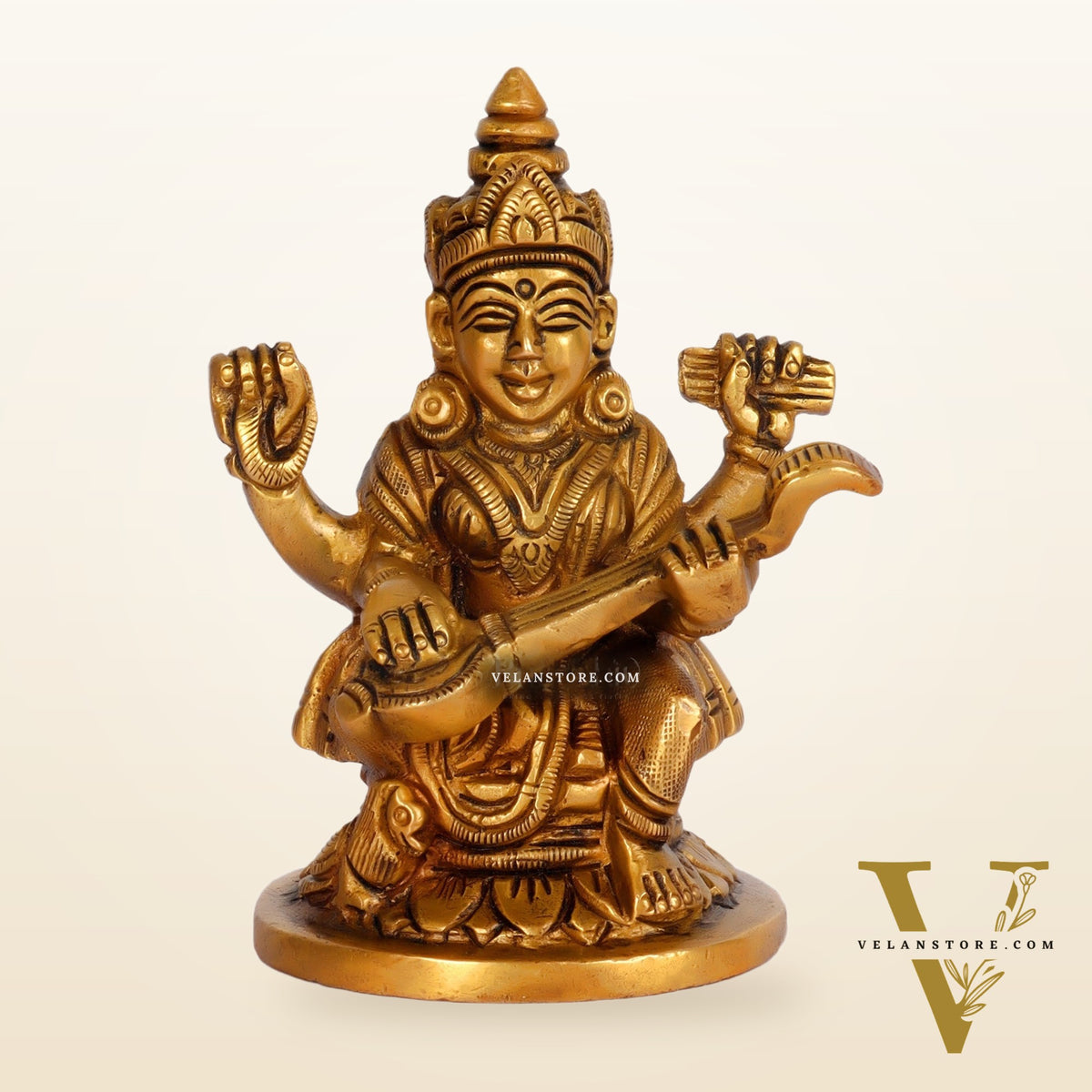 Superfine Brass Ganesha, Lakshmi, Saraswati Idols 3.5 "