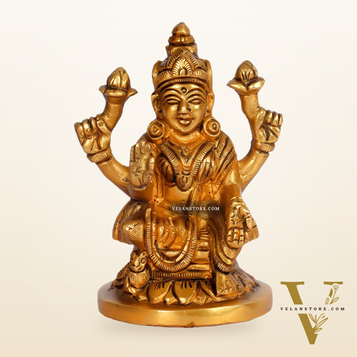 Superfine Brass Ganesha, Lakshmi, Saraswati Idols 3.5 "
