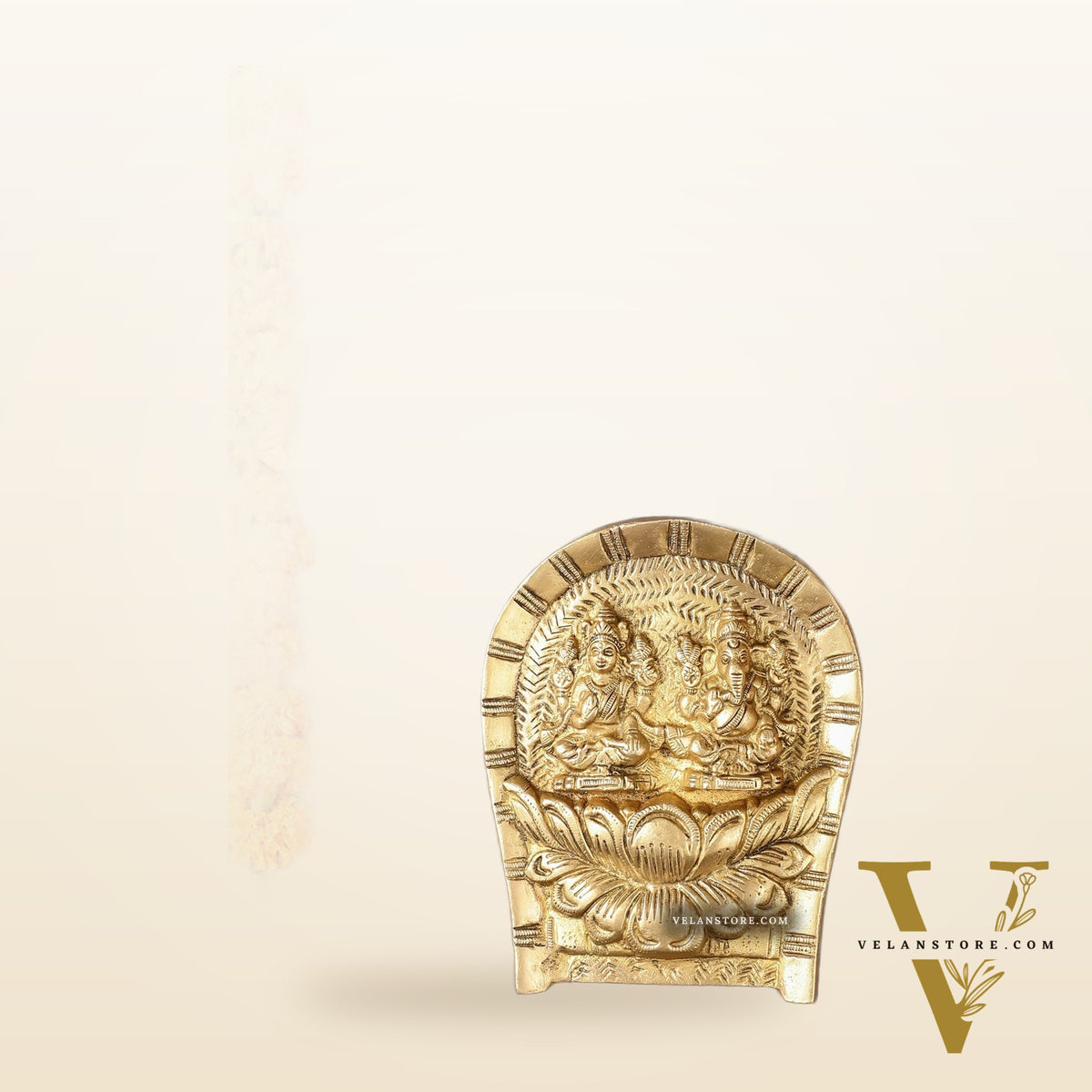 Superfine Brass Ganesha Lakshmi Wall Hanging - 7 inch