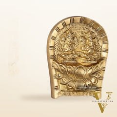 Superfine Brass Ganesha Lakshmi Wall Hanging - 7 inch