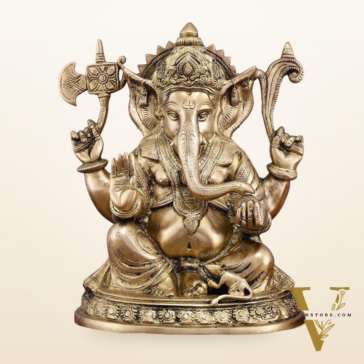 Superfine Brass Ganesha Statue - 12" Divine Blessings