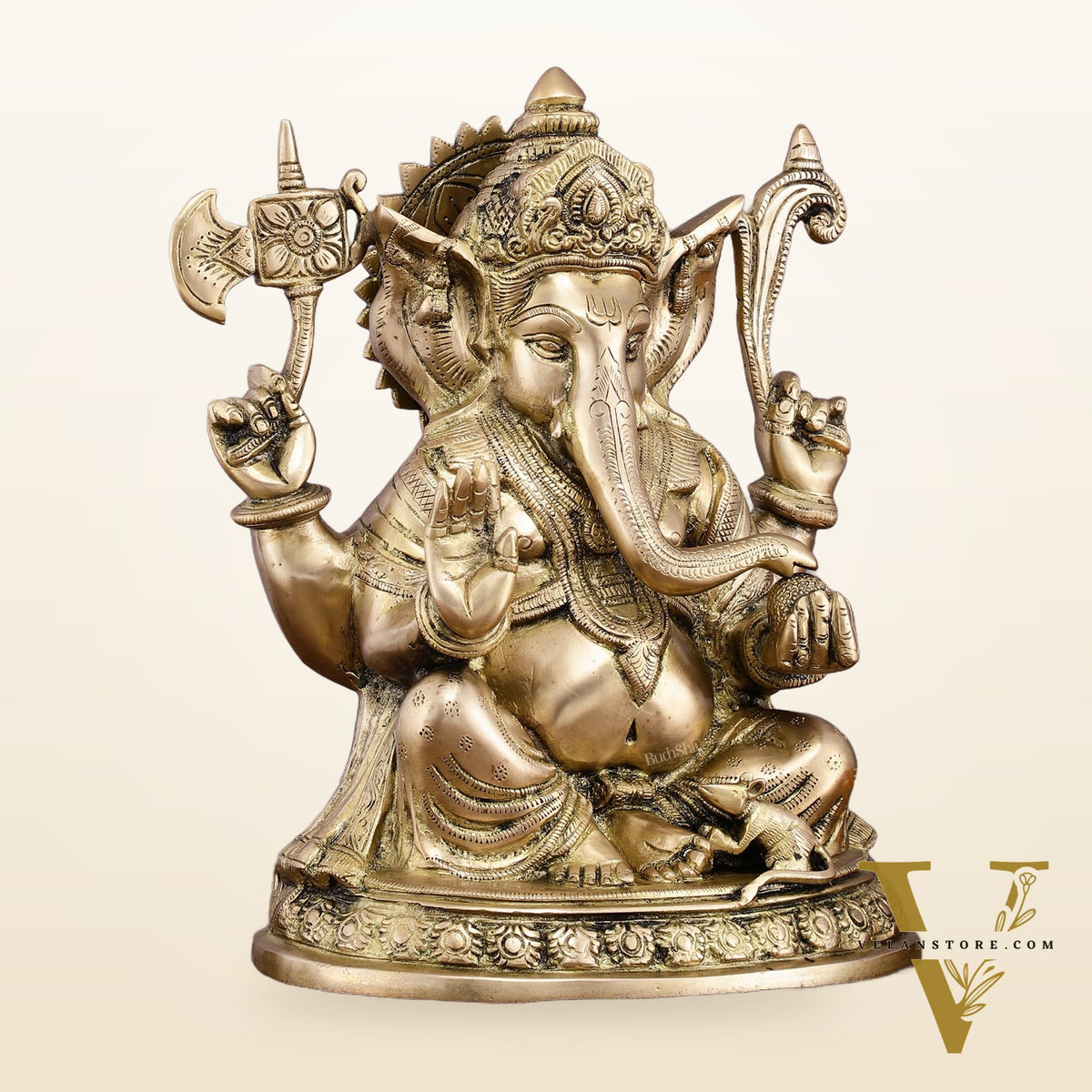 Superfine Brass Ganesha Statue - 12" Divine Blessings