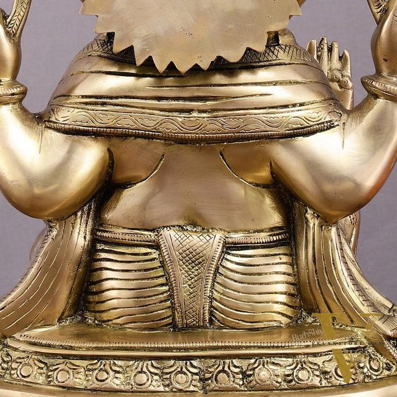Superfine Brass Ganesha Statue - 12" Divine Blessings