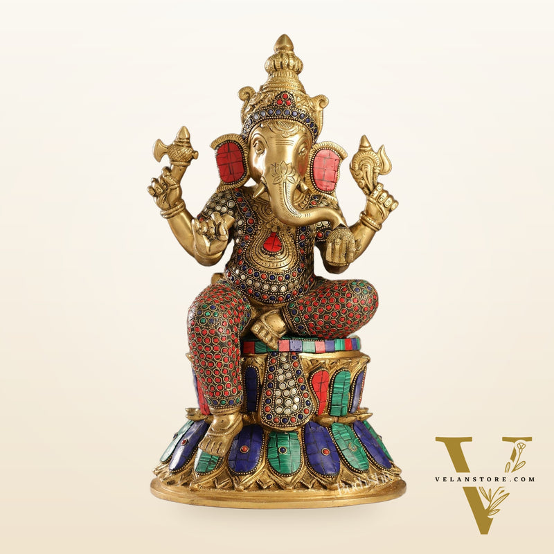 Superfine Brass Ganesha Statue 15 inch