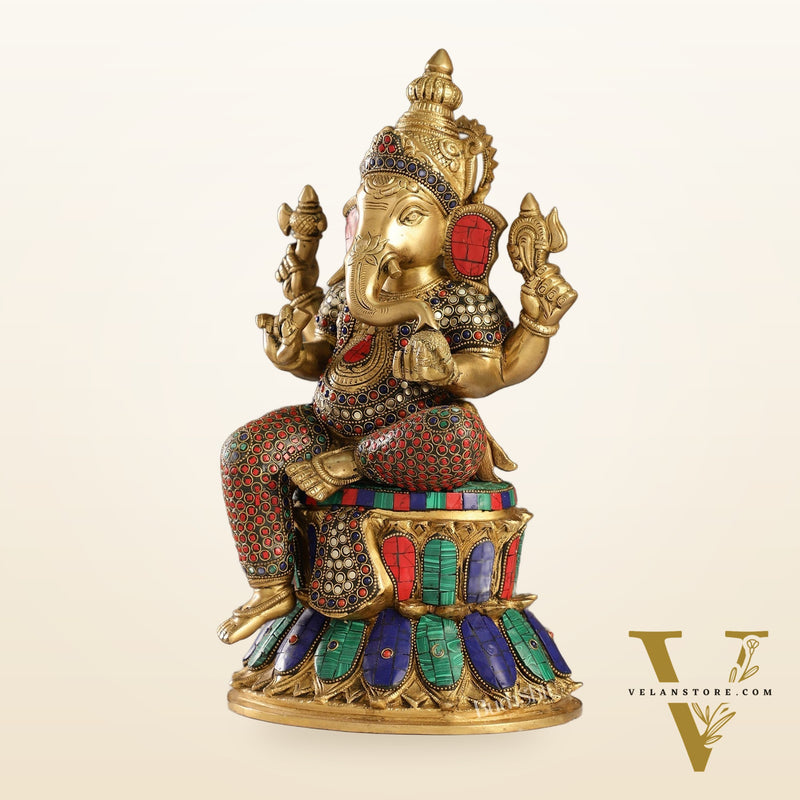 Superfine Brass Ganesha Statue 15 inch