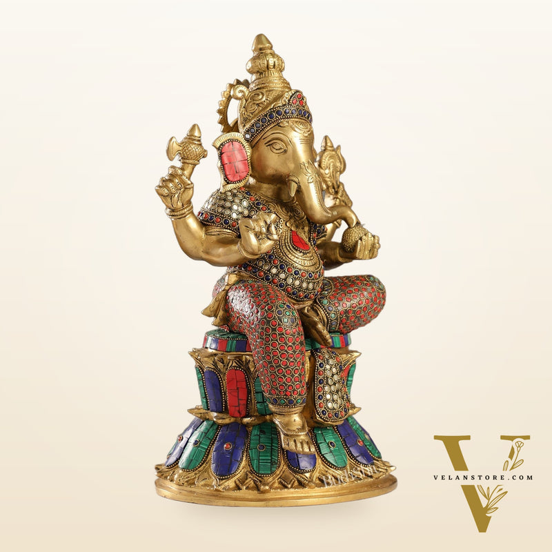 Superfine Brass Ganesha Statue 15 inch