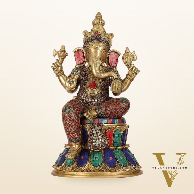 Superfine Brass Ganesha Statue 15 inch