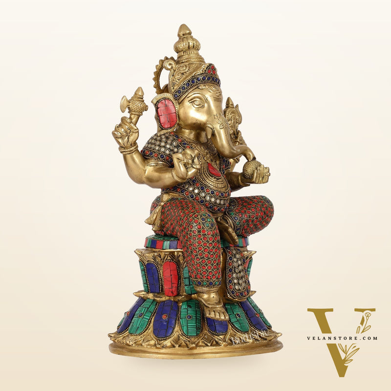 Superfine Brass Ganesha Statue 15 inch