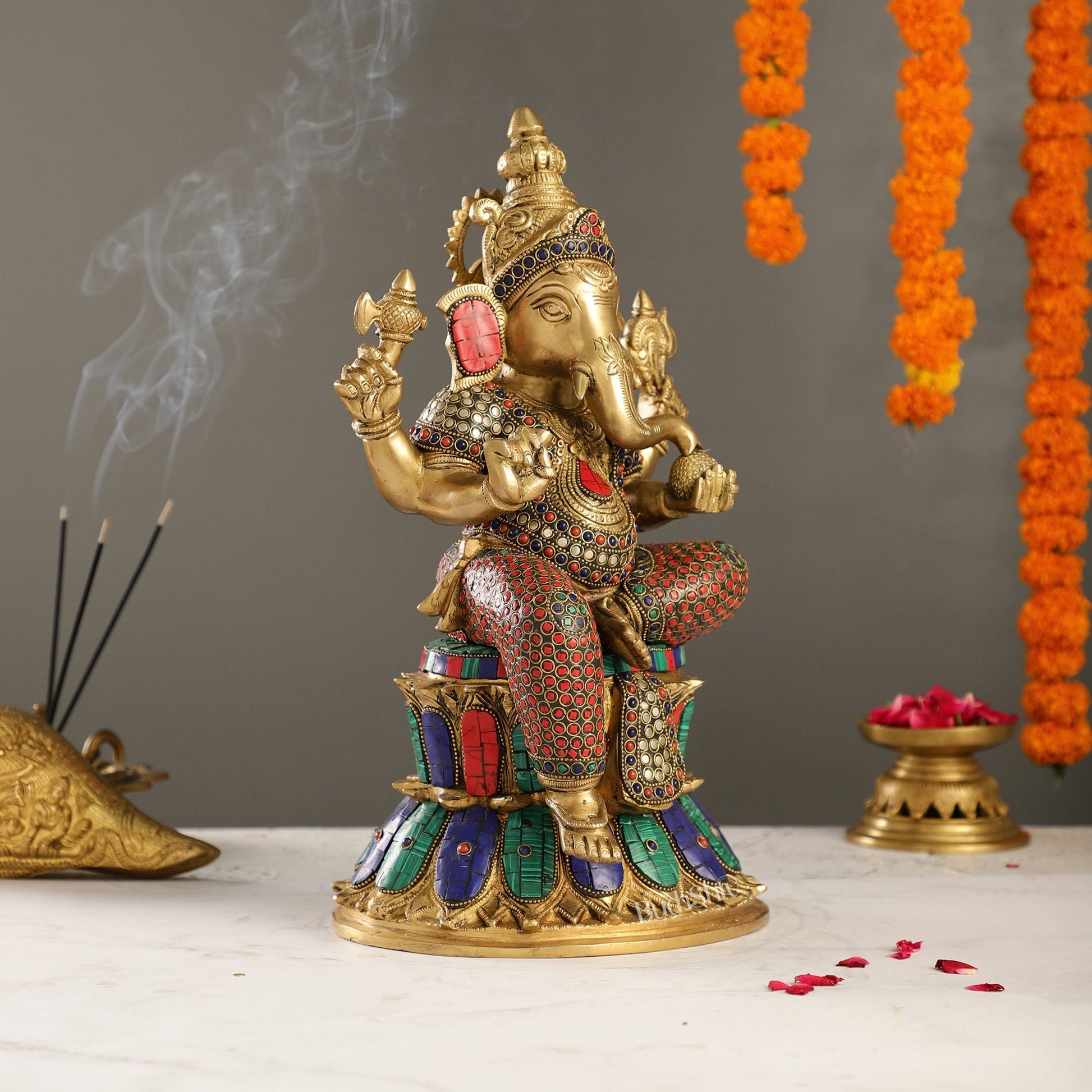 Superfine Brass Ganesha Statue 15 inch