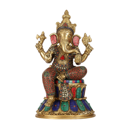 Superfine Brass Ganesha Statue 15 inch
