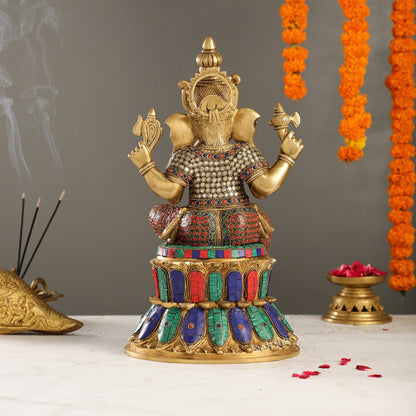 Superfine Brass Ganesha Statue 15 inch