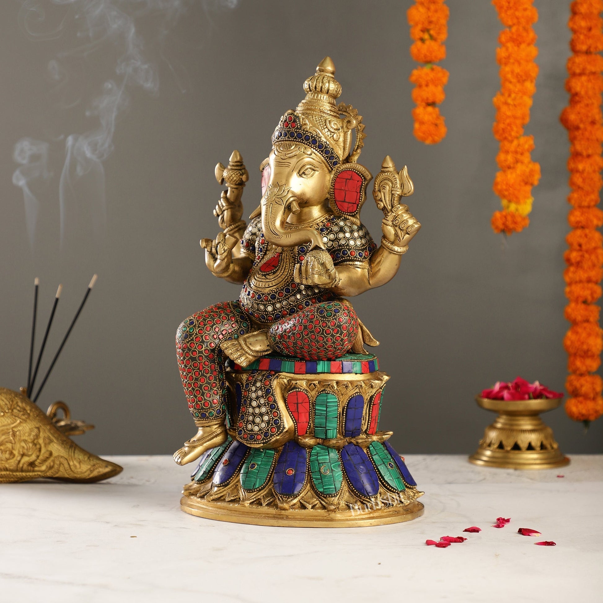 Superfine Brass Ganesha Statue 15 inch