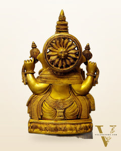Superfine Brass Ganesha Statue - 20" Tall, 23kg