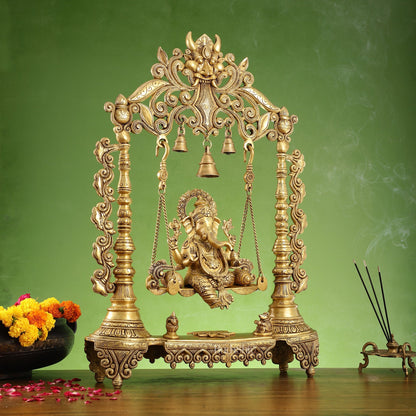 Superfine Brass Ganesha Swing jhoola - 26 inch large