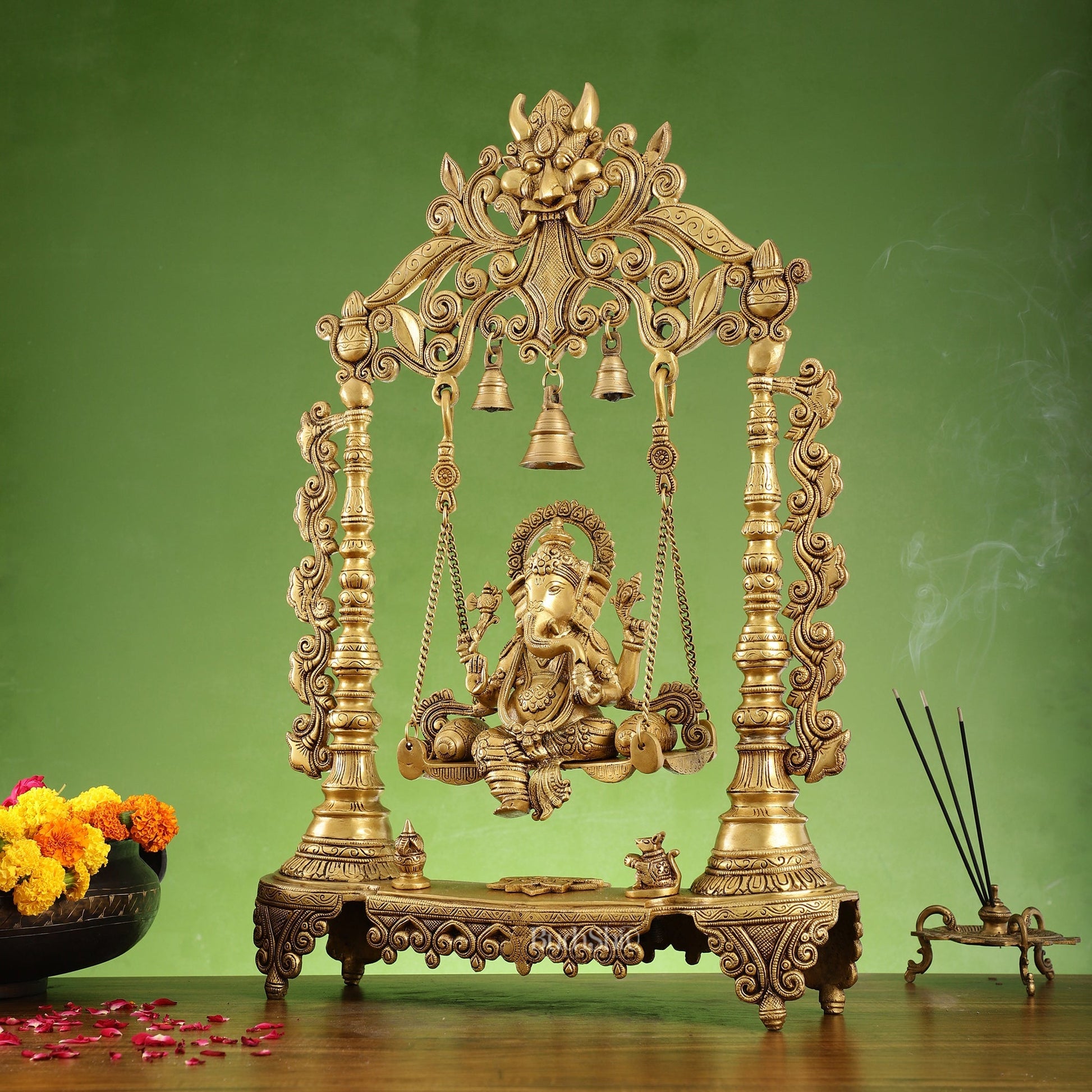 Superfine Brass Ganesha Swing jhoola - 26 inch large