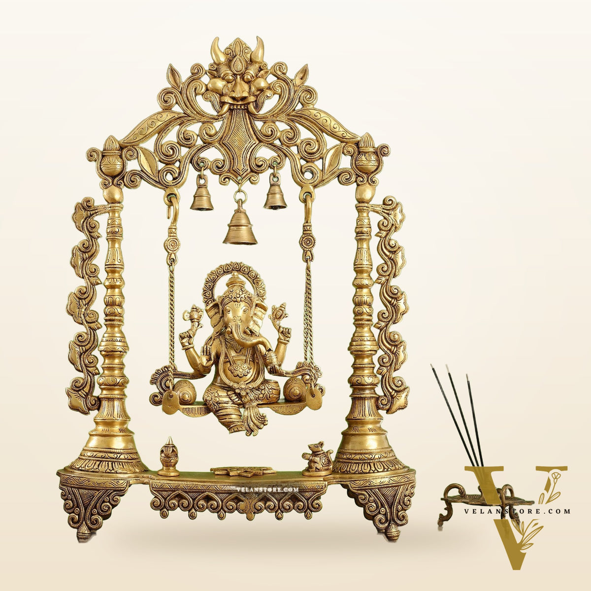 Superfine Brass Ganesha Swing jhoola - 26 inch large