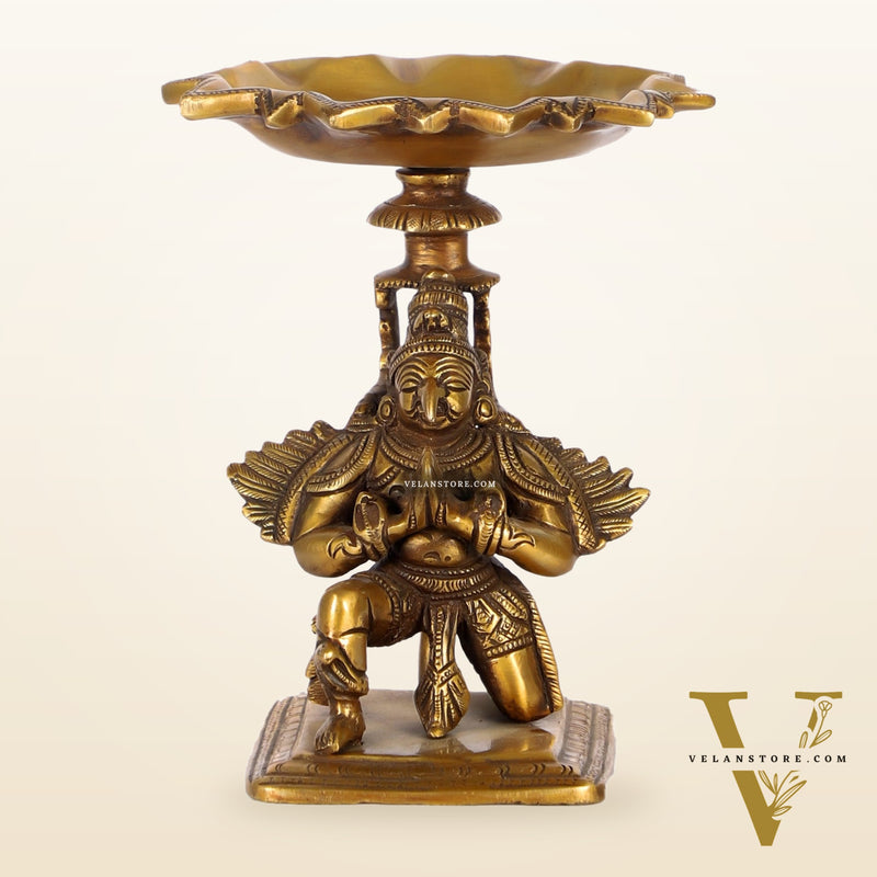 Superfine Brass Garuda Lamp or Garuda aasan Antique Candle Holder 6.5"