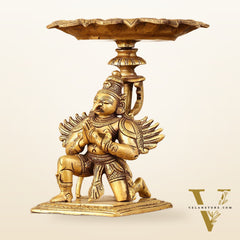 Superfine Brass Garuda Lamp or Garuda aasan - Candle Holder 6.5"