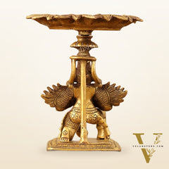 Superfine Brass Garuda Lamp or Garuda aasan - Candle Holder 6.5"