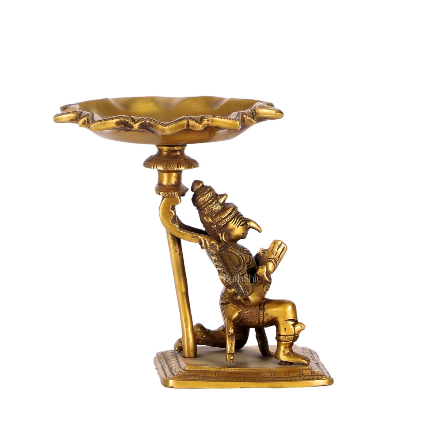 Superfine Brass Garuda Lamp or Garuda aasan Antique Candle Holder 6.5"