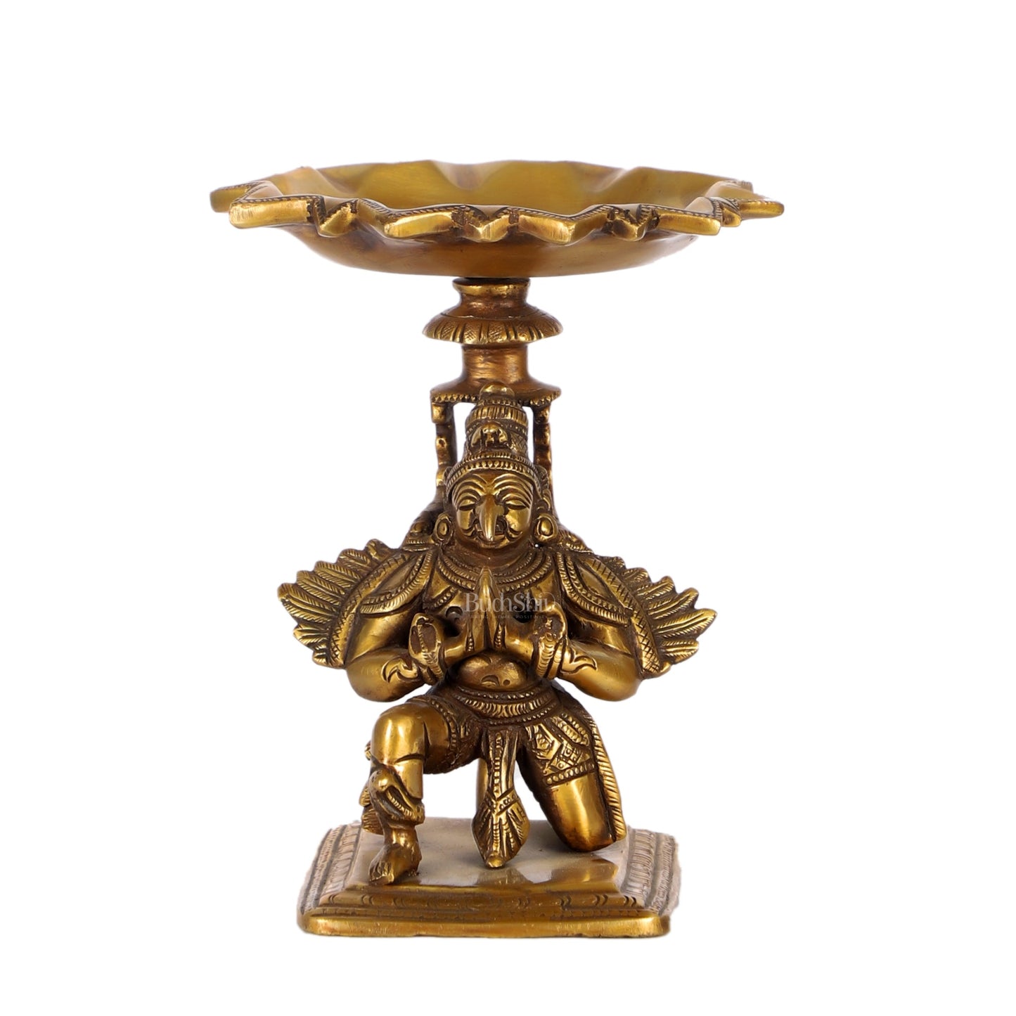 Superfine Brass Garuda Lamp or Garuda aasan Antique Candle Holder 6.5"