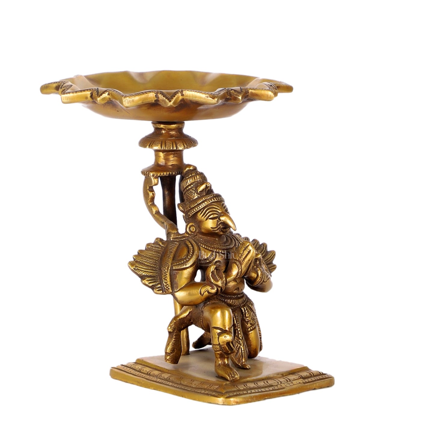 Superfine Brass Garuda Lamp or Garuda aasan Antique Candle Holder 6.5"