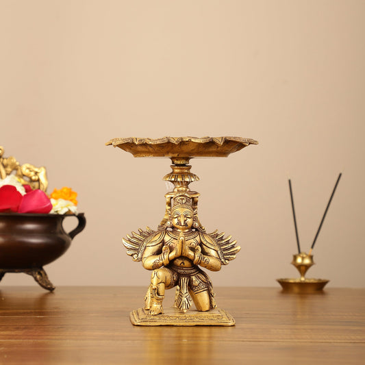 Superfine Brass Garuda Lamp or Garuda aasan - Candle Holder 6.5"