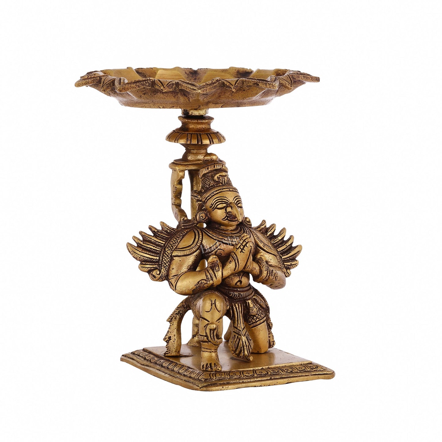Superfine Brass Garuda Lamp or Garuda aasan - Candle Holder 6.5"
