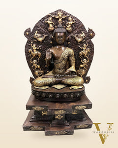 Superfine Brass Gautama Buddha Statue | Blessing Mudra | 34" Height