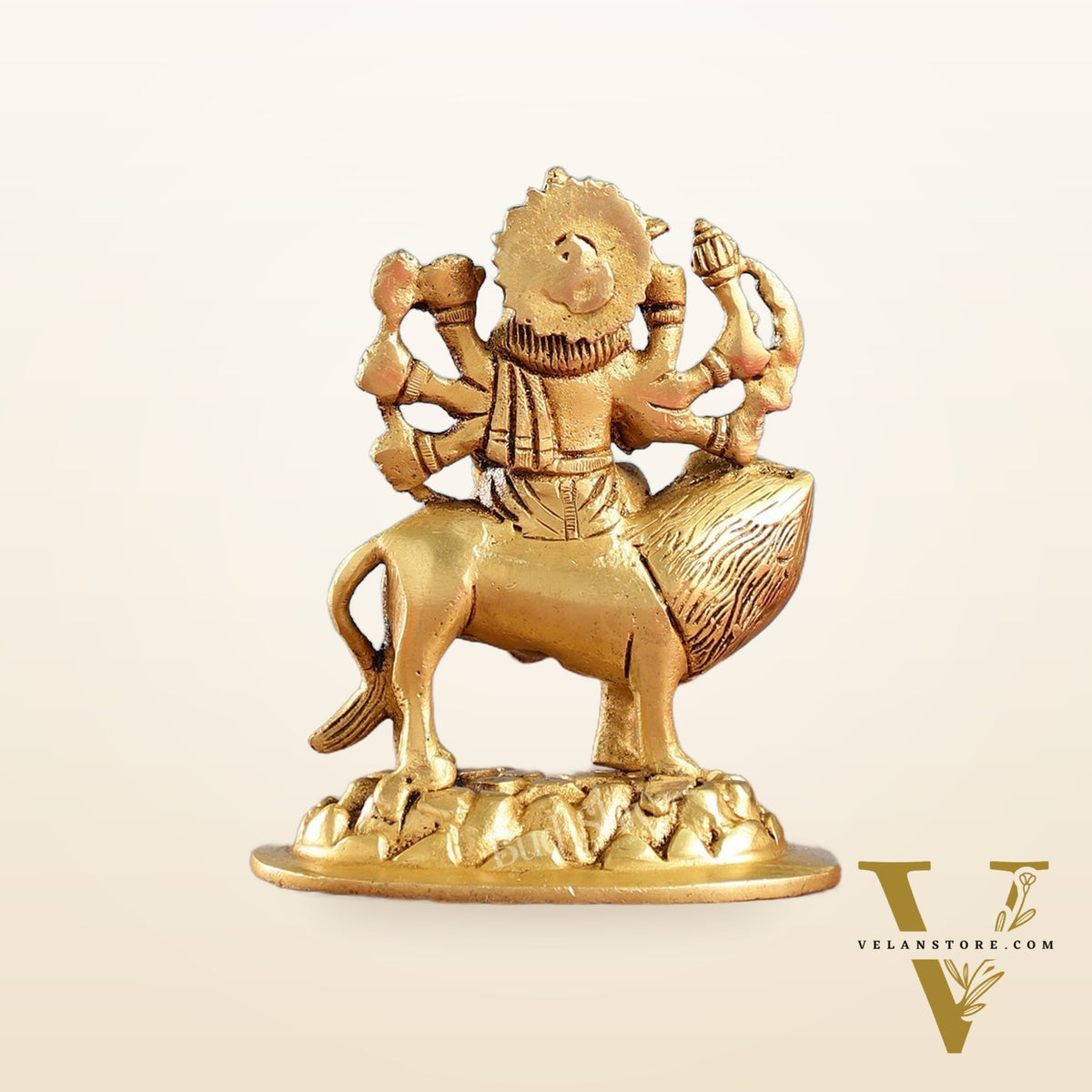 Superfine Brass Goddess Durga Sherawali Mata Murti Idol | Height 4.5 inch