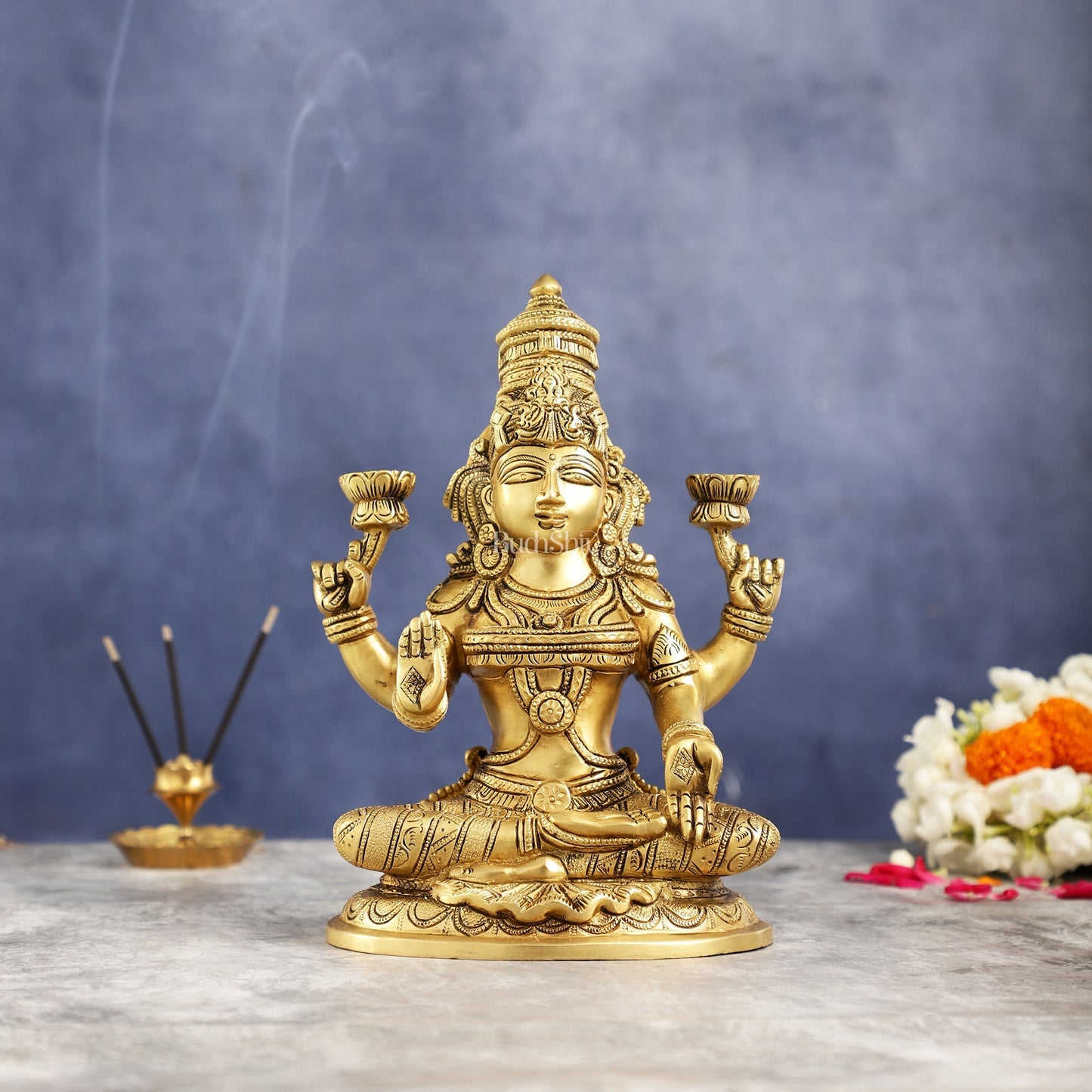 Superfine Brass Goddess Lakshmi Idol Statue Murti 11 inch
