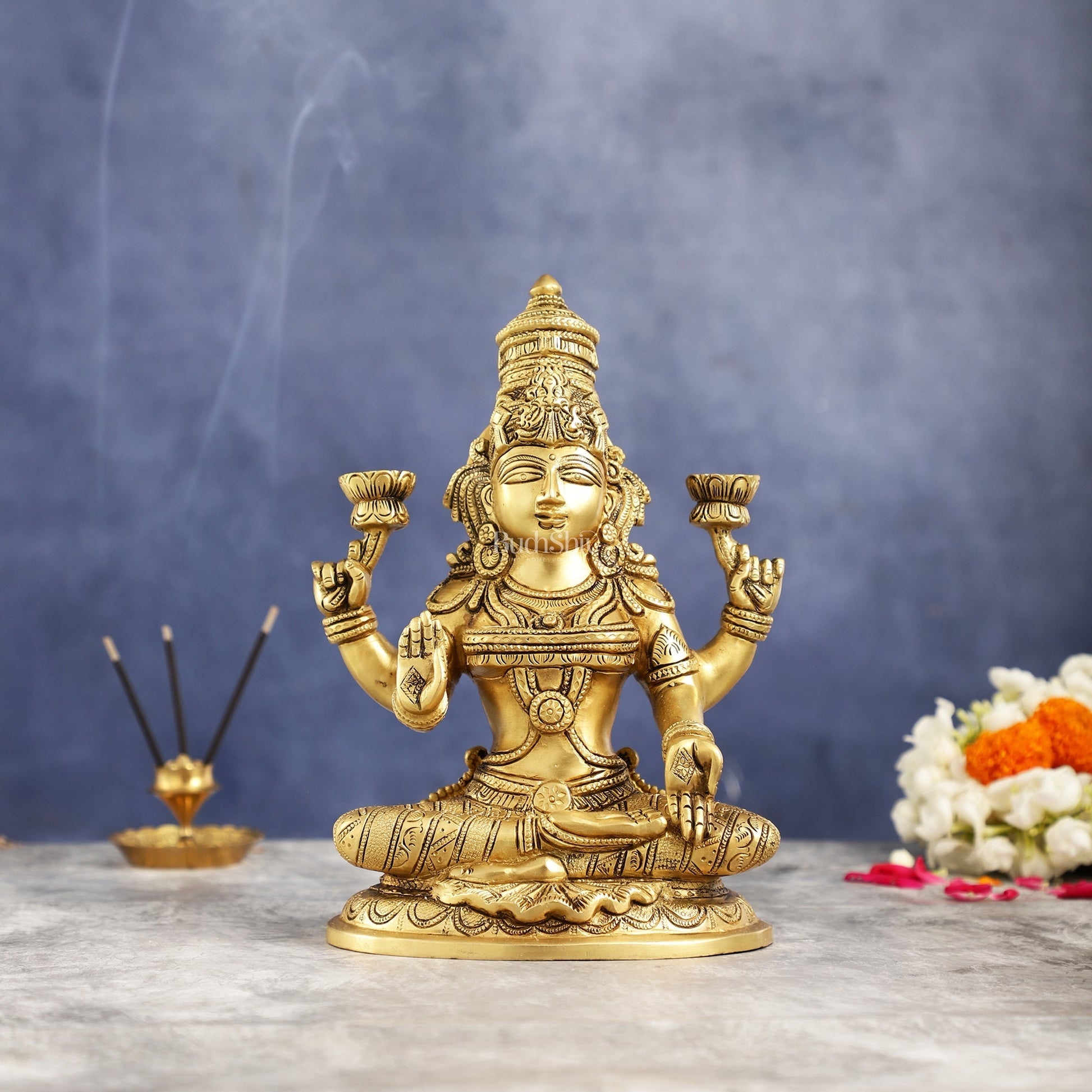 Superfine Brass Goddess Lakshmi Idol Statue Murti 11 inch