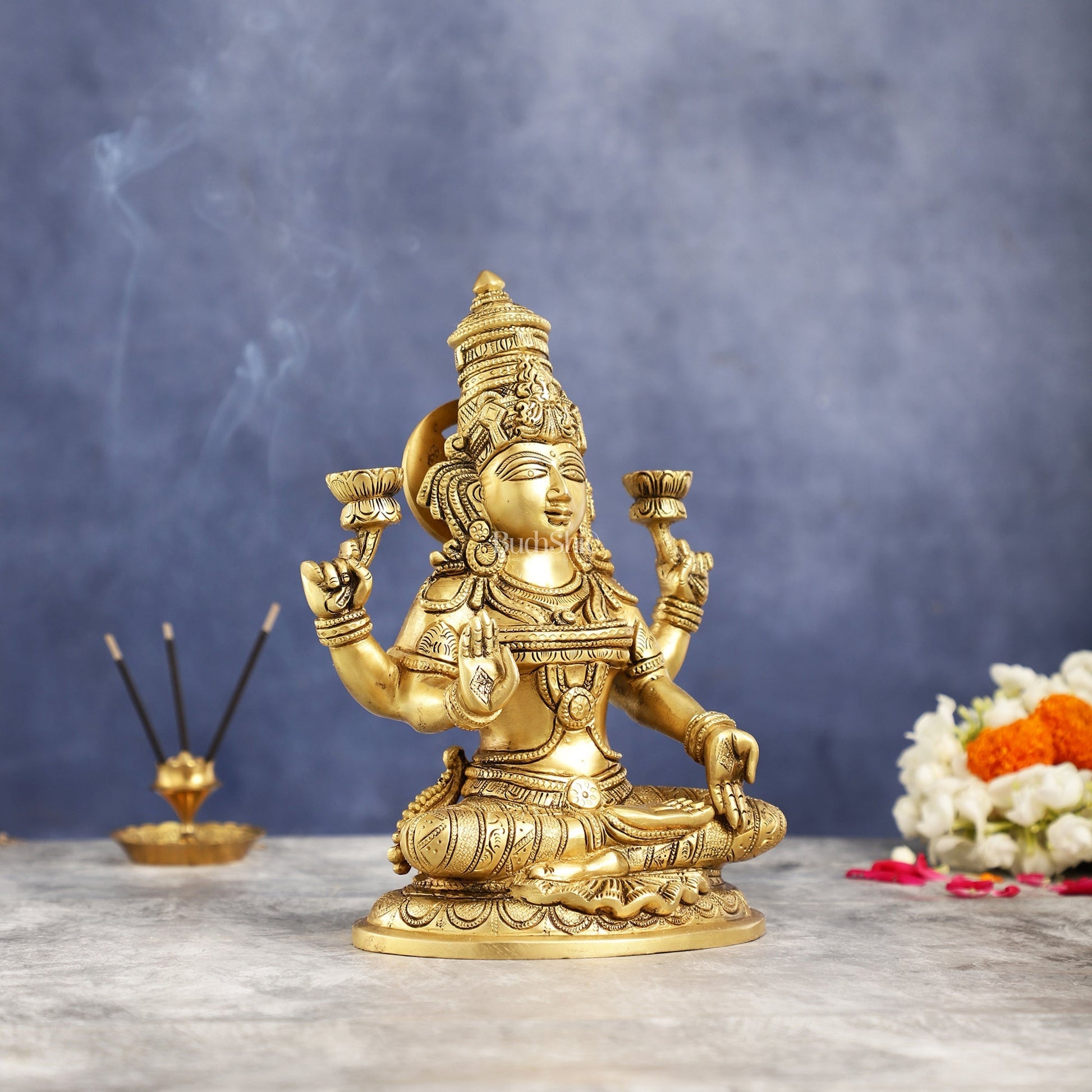 Superfine Brass Goddess Lakshmi Idol Statue Murti 11 inch