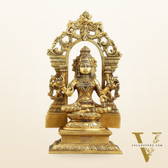 Superfine Brass Goddess Lakshmi Idol with Frame - 12 inch