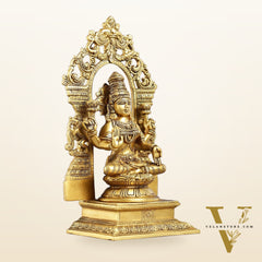 Superfine Brass Goddess Lakshmi Idol with Frame - 12 inch