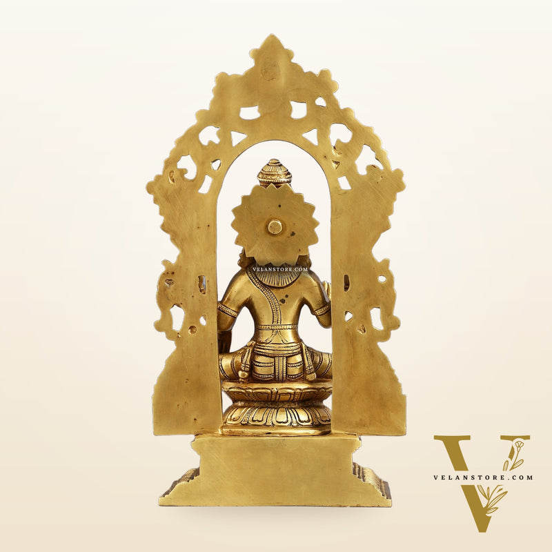 Superfine Brass Goddess Lakshmi Idol with Frame - 12 inch