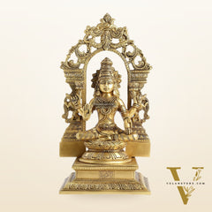 Superfine Brass Goddess Lakshmi Idol with Frame - 12 inch