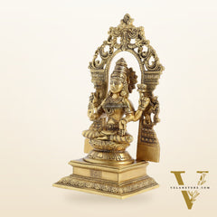 Superfine Brass Goddess Lakshmi Idol with Frame - 12 inch