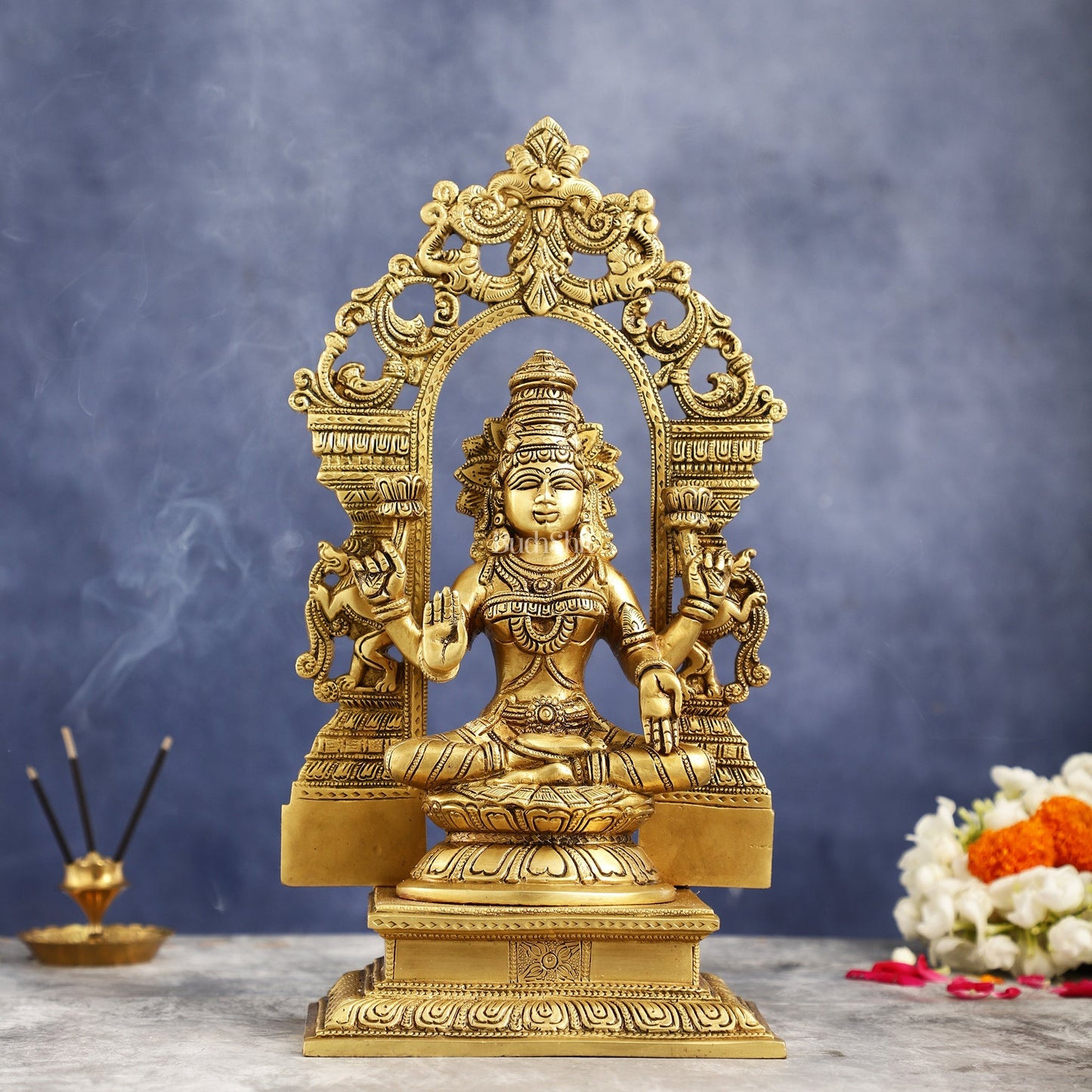 Superfine Brass Goddess Lakshmi Idol with Frame - 12 inch