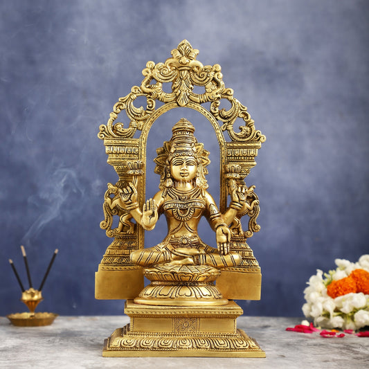 Superfine Brass Goddess Lakshmi Idol with Frame - 12 inch