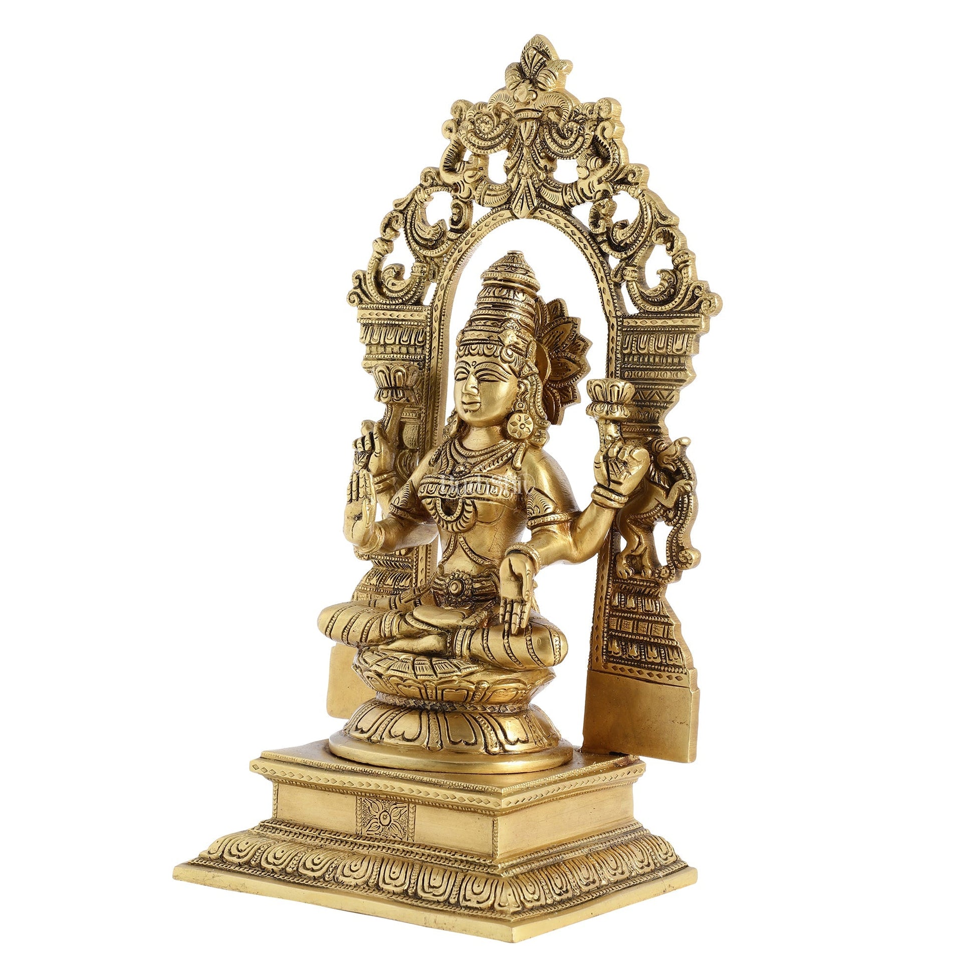 Superfine Brass Goddess Lakshmi Idol with Frame - 12 inch