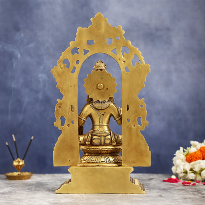 Superfine Brass Goddess Lakshmi Idol with Frame - 12 inch