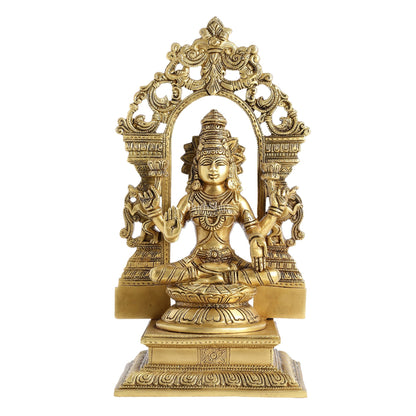 Superfine Brass Goddess Lakshmi Idol with Frame - 12 inch