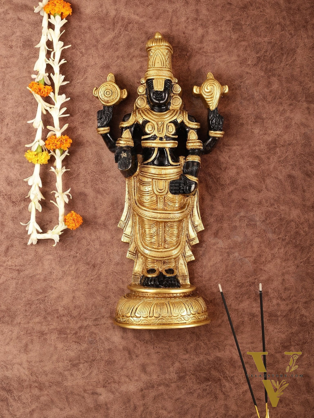 Superfine Brass Handcrafted Tirupati Balaji Wall Hanging - 16" x 8"