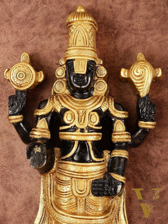 Superfine Brass Handcrafted Tirupati Balaji Wall Hanging - 16" x 8"