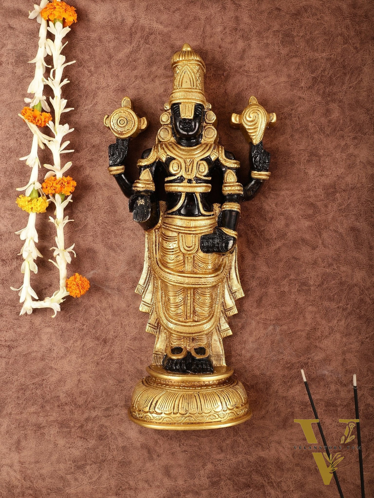 Superfine Brass Handcrafted Tirupati Balaji Wall Hanging - 16" x 8"