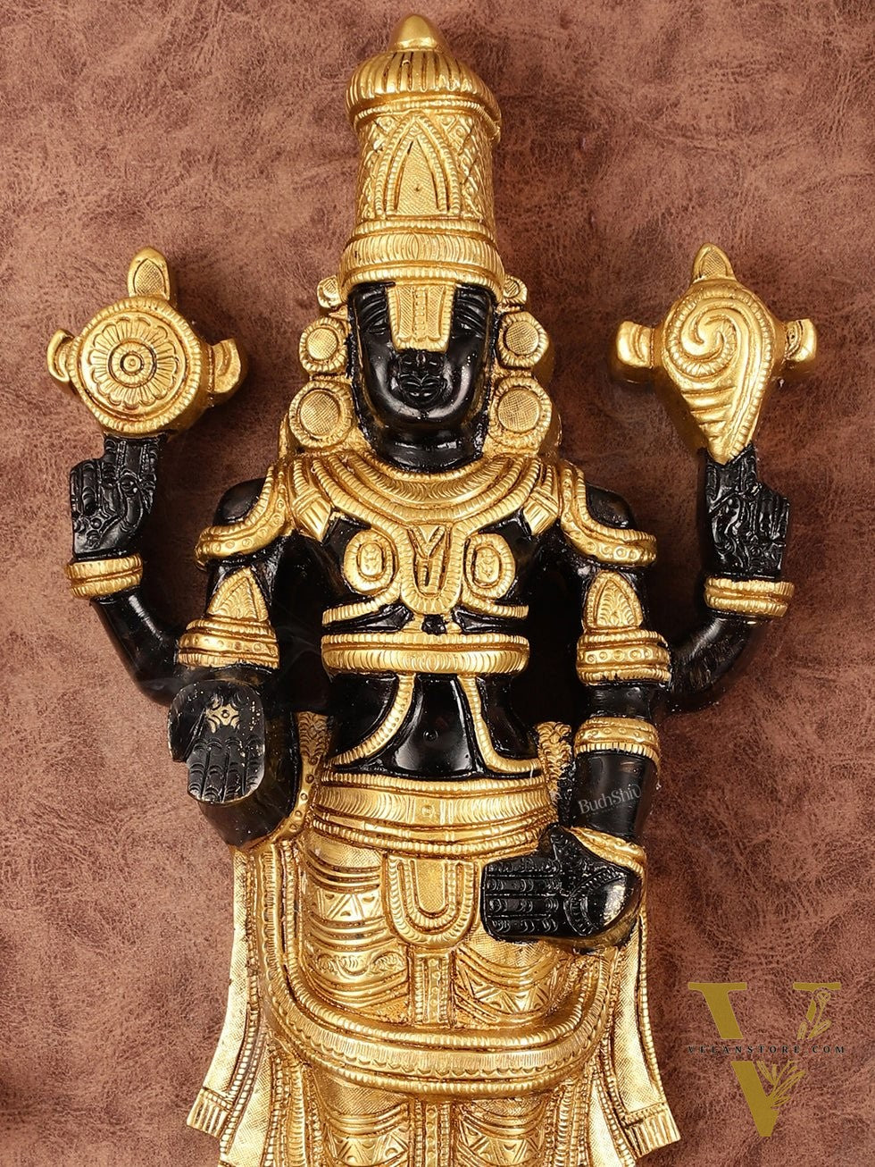 Superfine Brass Handcrafted Tirupati Balaji Wall Hanging - 16" x 8"