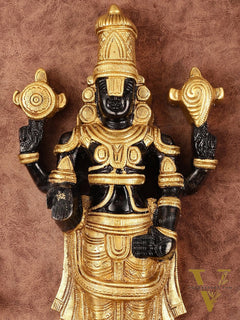 Superfine Brass Handcrafted Tirupati Balaji Wall Hanging - 16" x 8"