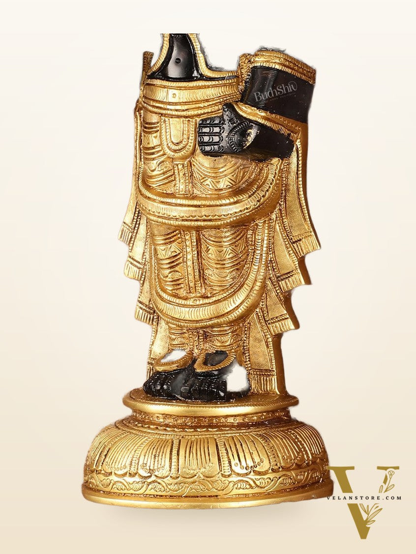 Superfine Brass Handcrafted Tirupati Balaji Wall Hanging - 16" x 8"